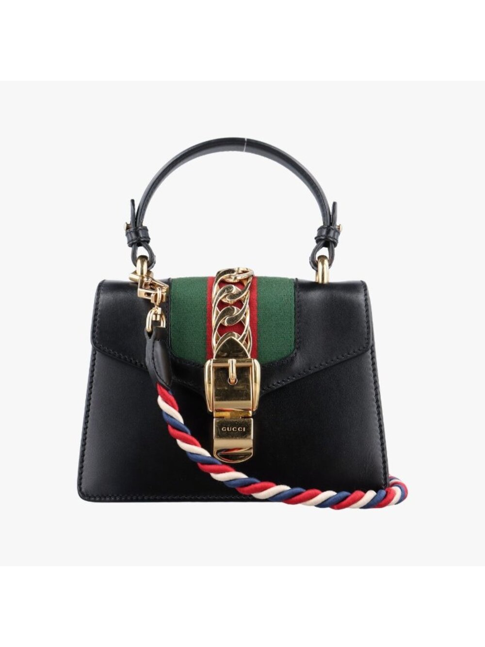 Gucci Sylvie Black Leather Shoulder Bag